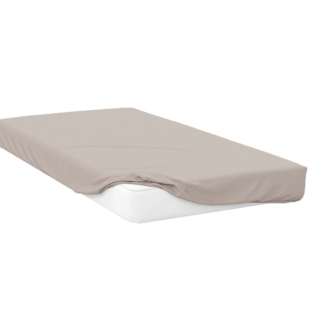 Serene Super King Mushroom Fitted Bed Sheet Image 1