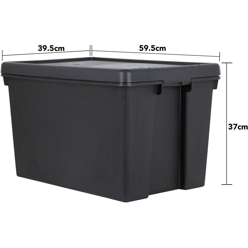 Wham 62L Black Bam Storage Box with Lid 3 Pack Image 5