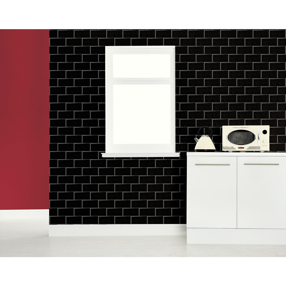 Arthouse Romano Brick Black Wallpaper Image 3