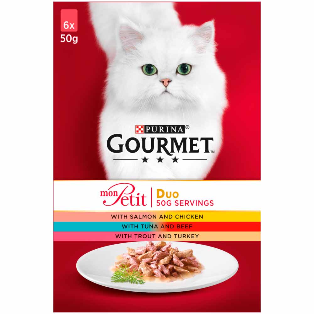 Gourmet Mon Petit Cat Food Pouches Duo Mixed 6 x 50g | Wilko