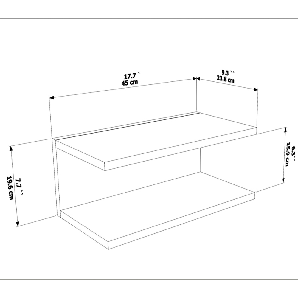 Decorotika Ramira 2 Shelf Hazeran Floating Bedside Table Image 7