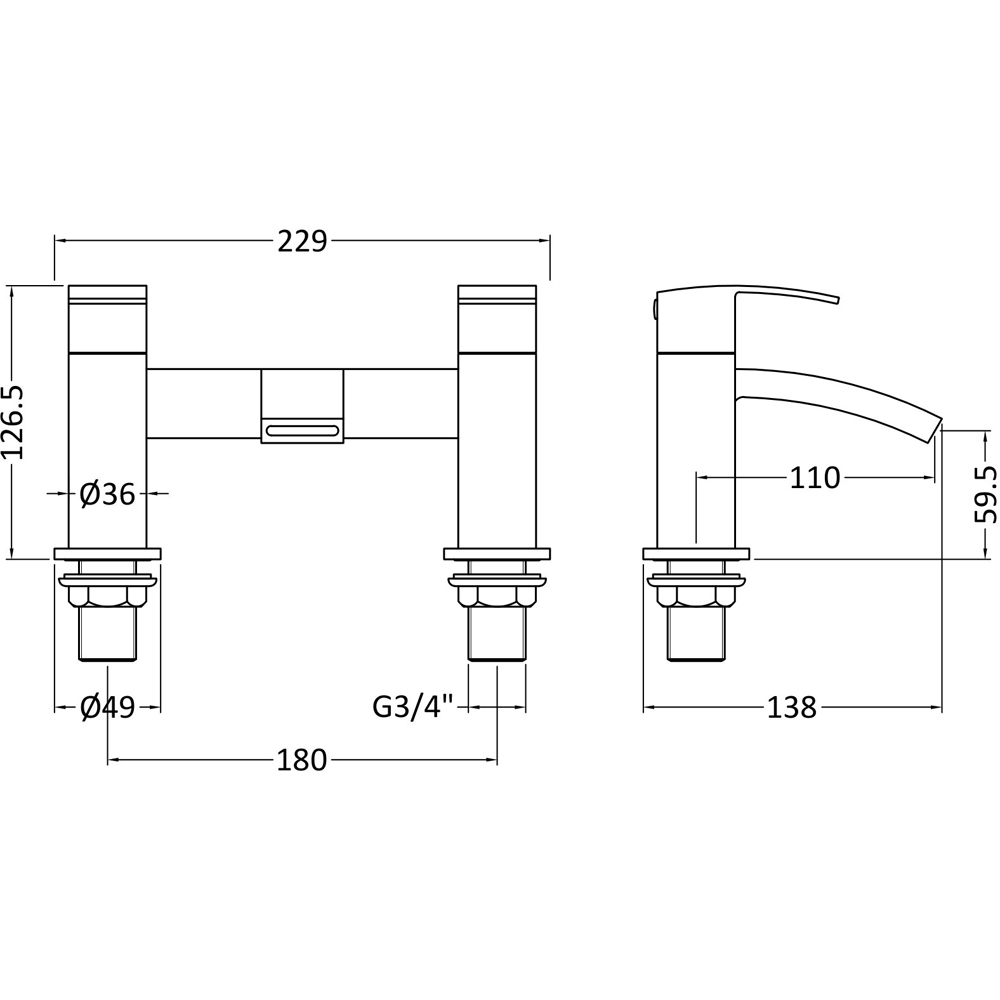 nuie Chrome Bath Filler Image 2