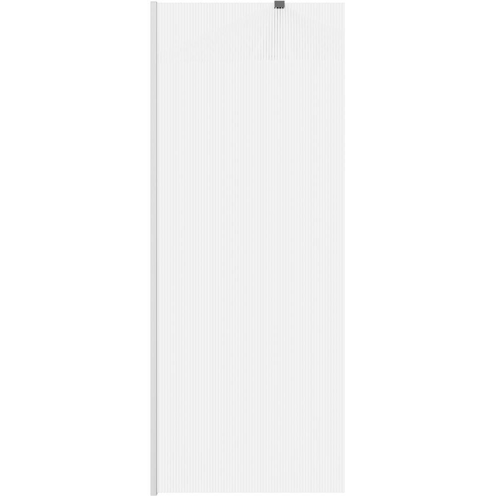 Bathstore Nero Fluted Glass Wetroom Shower Panel with Chrome Profile and Side Arm 800mm Image 4