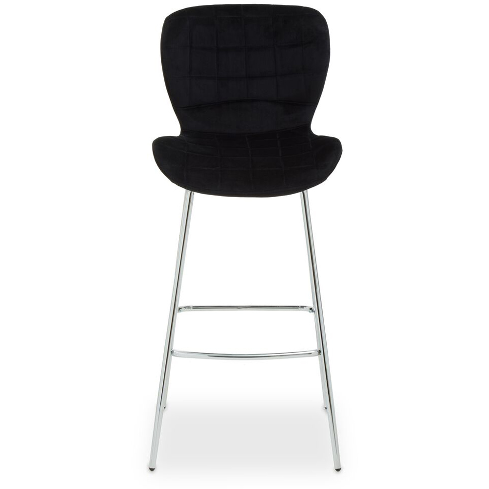 Premier Housewares Warton Black Velvet Bar Chair Image 2