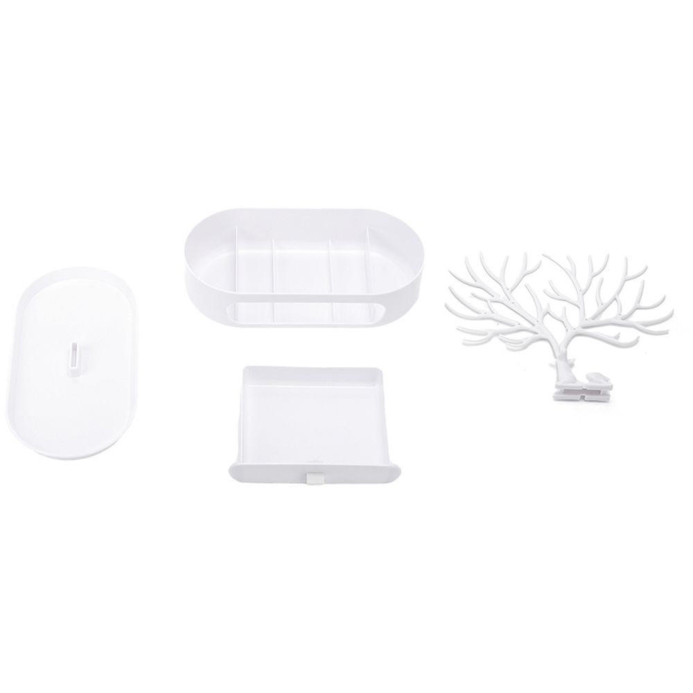 H&O Direct Single Drawer White Antlers Design Plastic Jewellery Stand Image 4
