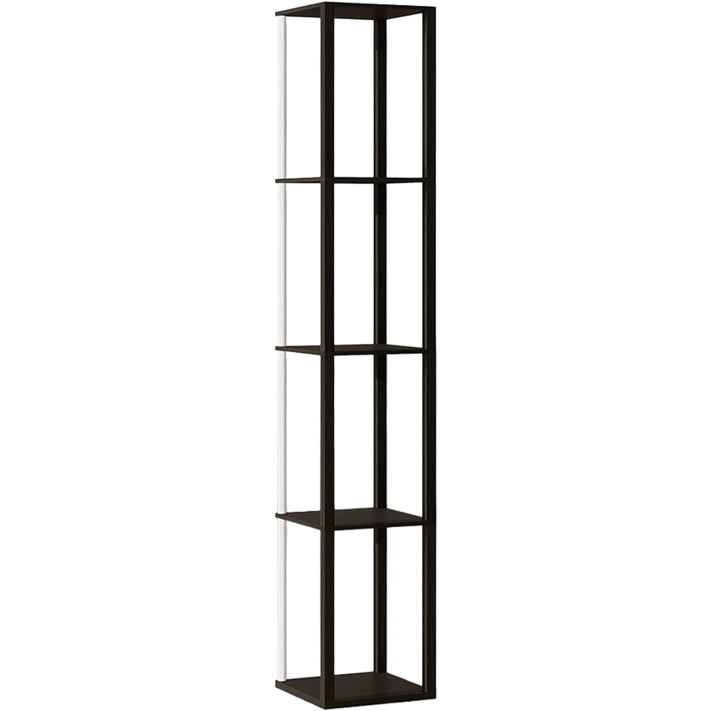 HOMCOM 4 Shelf Black RGB LED Floor Lamp with Remote Image 1