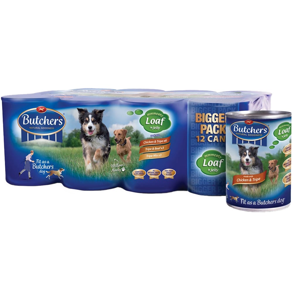 Butcher's Tripe Recipes Wet Jelly Dog Food Tins 400g 12 Pack Image