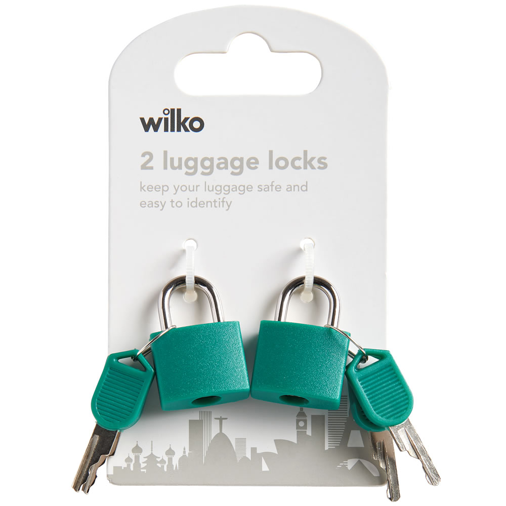 Wilko Padlocks Green 2pk Wilko