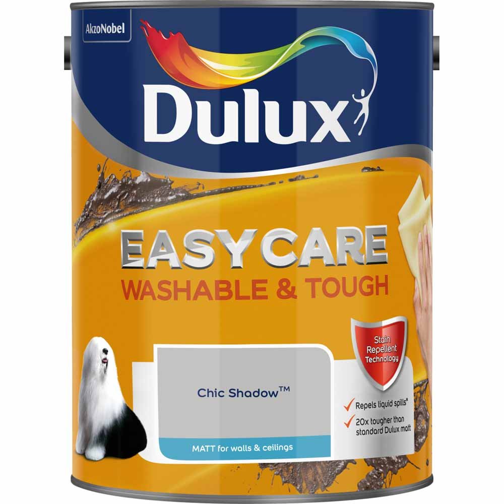 Dulux Easycare Washable & Tough Chic Shadow Matt Emulsion Paint 5L Image 2
