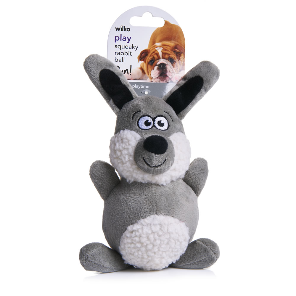 Wilko Rabbit Ball Squeaky Dog Toy Image