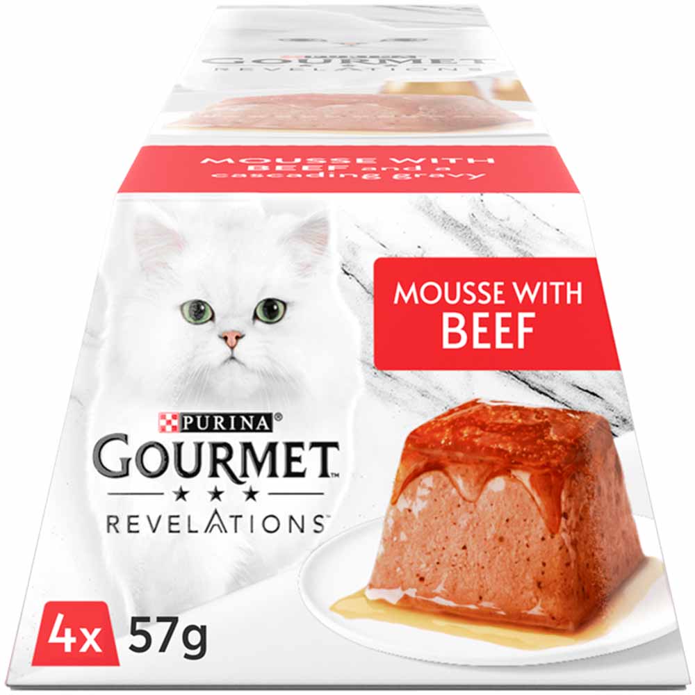 Gourmet Revelations Beef in Gravy Wet Cat Food 4 x 57g Image 1