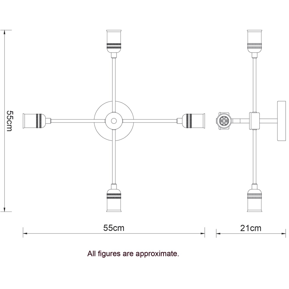 Cosylyte Linton 4 Light Matt Antique Brass Ceiling Light Image 7