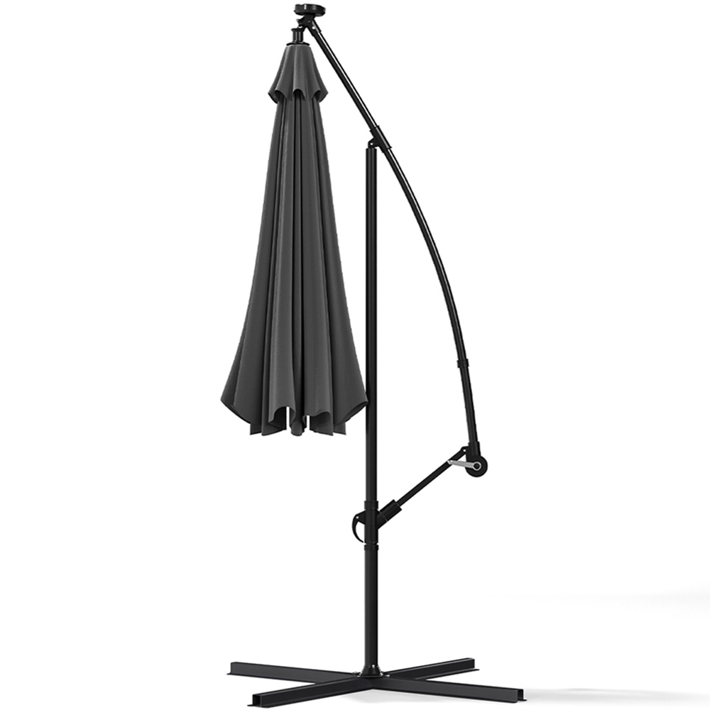 Living and Home Beige Cantilever Parasol with Cross Baase and Square Base 3m Image 4