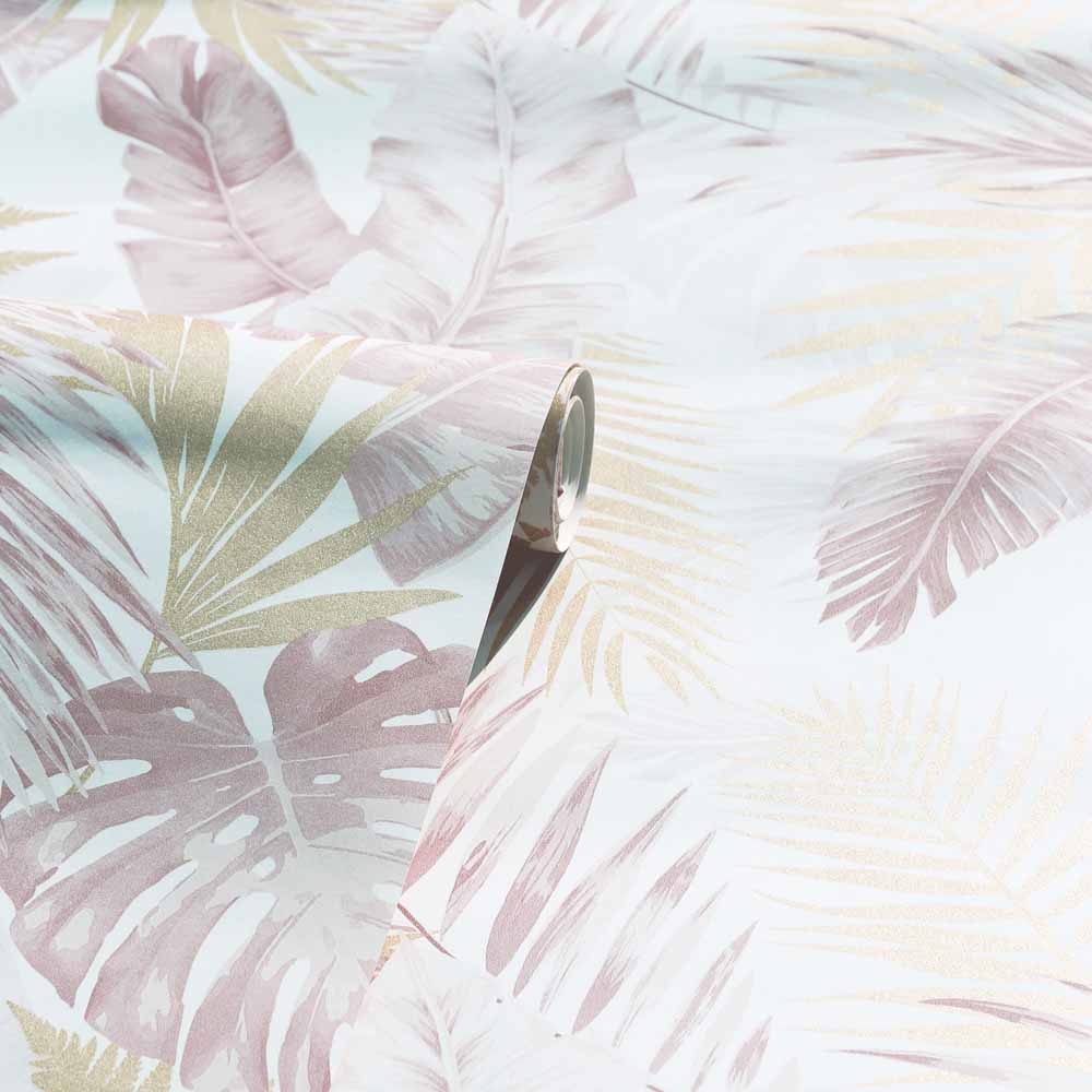 Arthouse Peel & Stick Soft Tropical Blush/Gold Wallpaper Wilko
