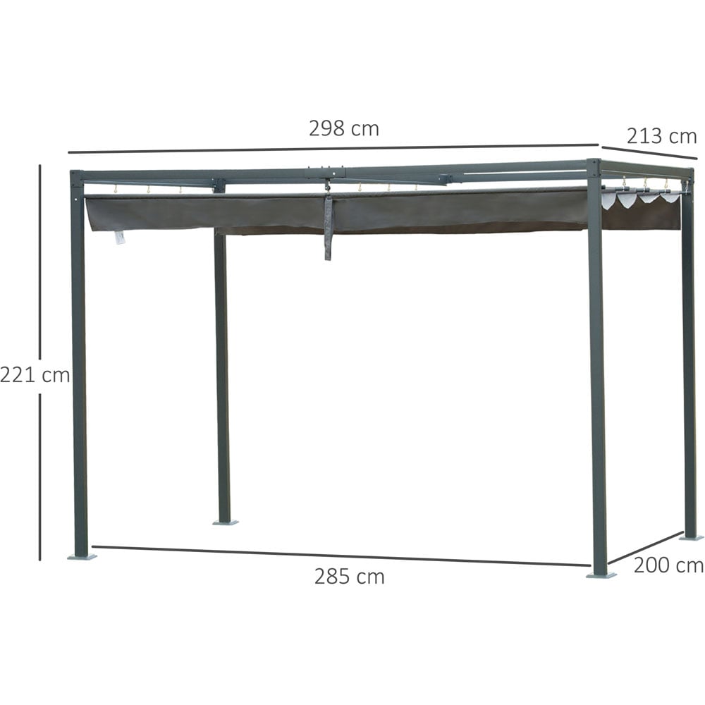 Outsunny 3 x 2 Metal Pergola Retractable Image 4