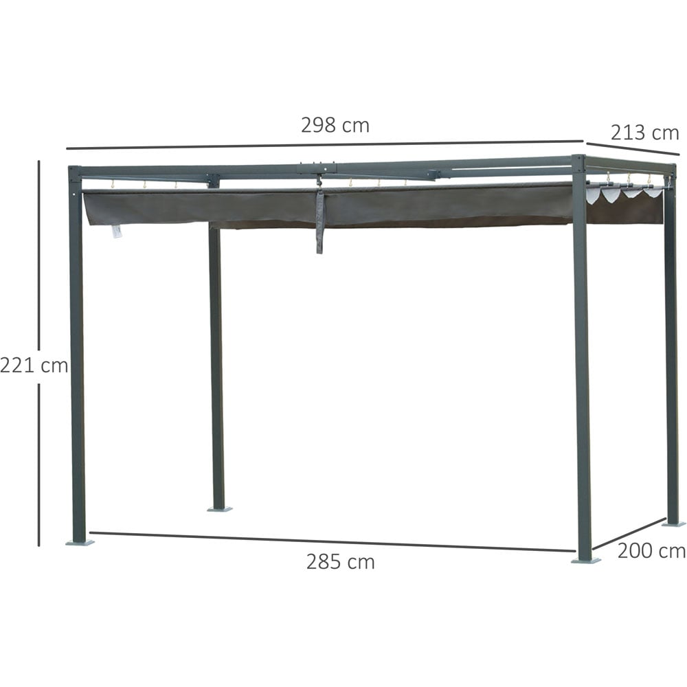 Outsunny 3 x 2m Grey Metal Pergola Gazebo Image 4