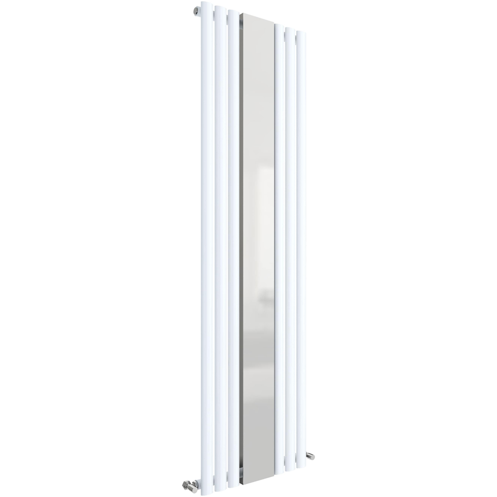 nuie Revive High Gloss White Single Panel Radiator with Mirror 1800 x 499mm Image 1