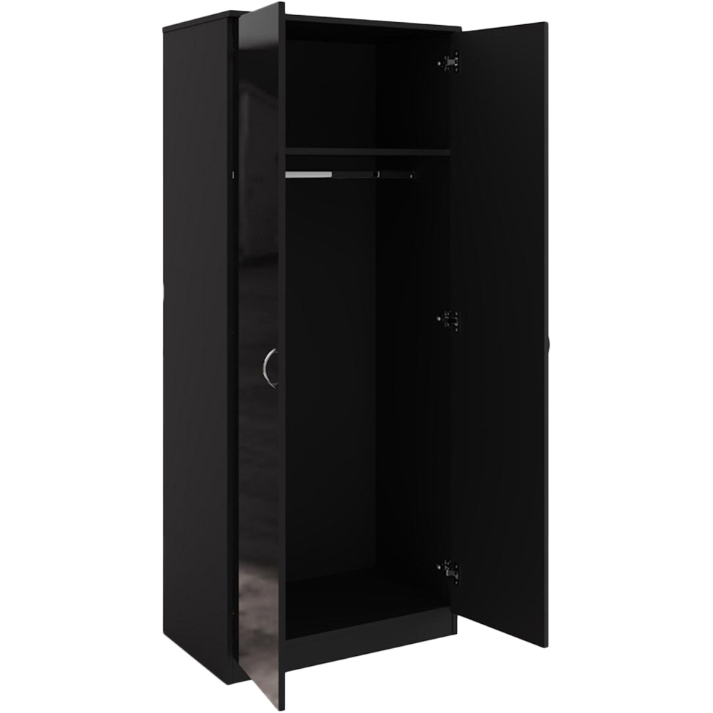 FWStyle Chilton 2 Door Black Gloss Wardrobe Image 3