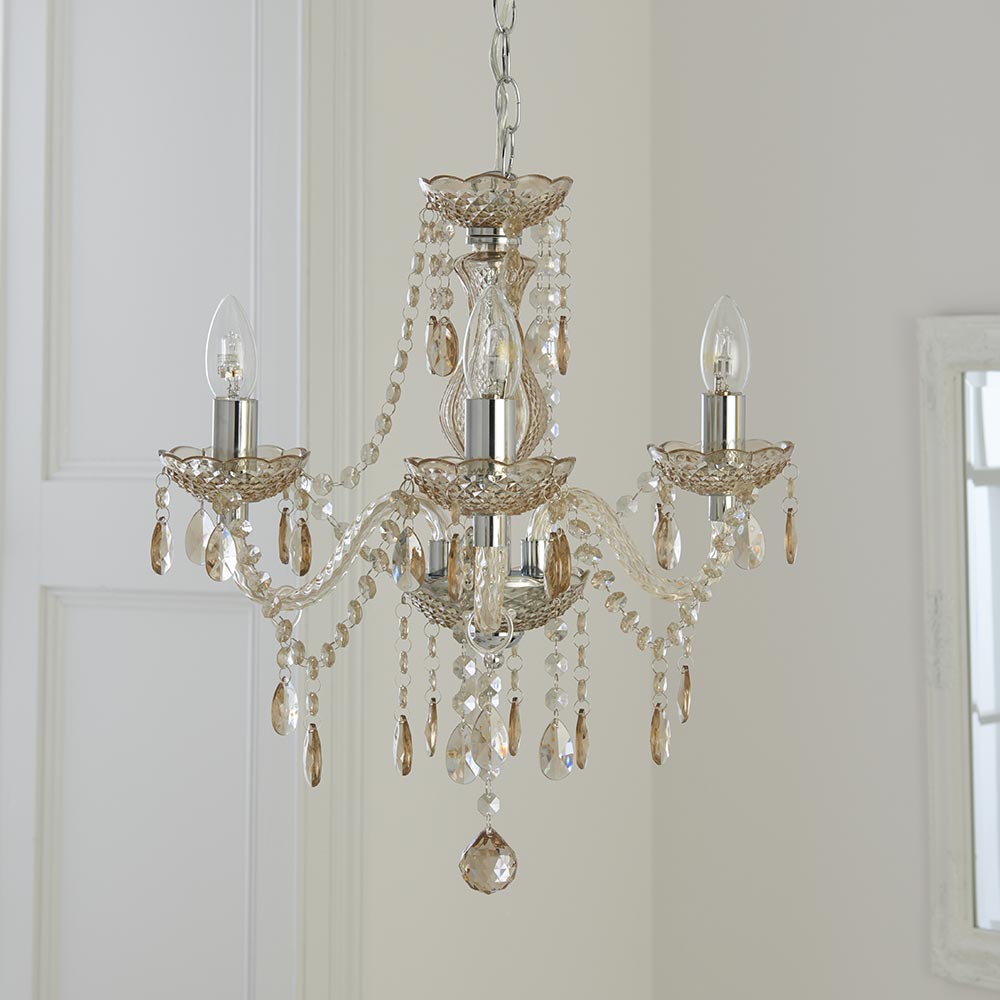 Wilko Marie Therese Light Fitting 3 Arm Champagne Image 5