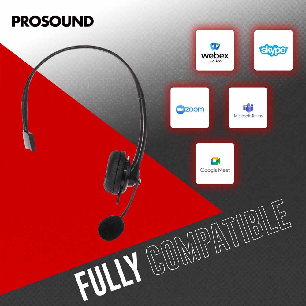 ProSound Single Ear USB-A Headset with Boom Microphone Image 6