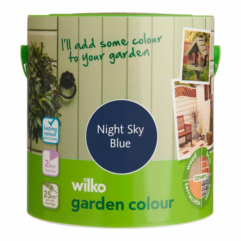Wilko Garden Colour Night Sky Blue Wood Paint 2.5L Image 2