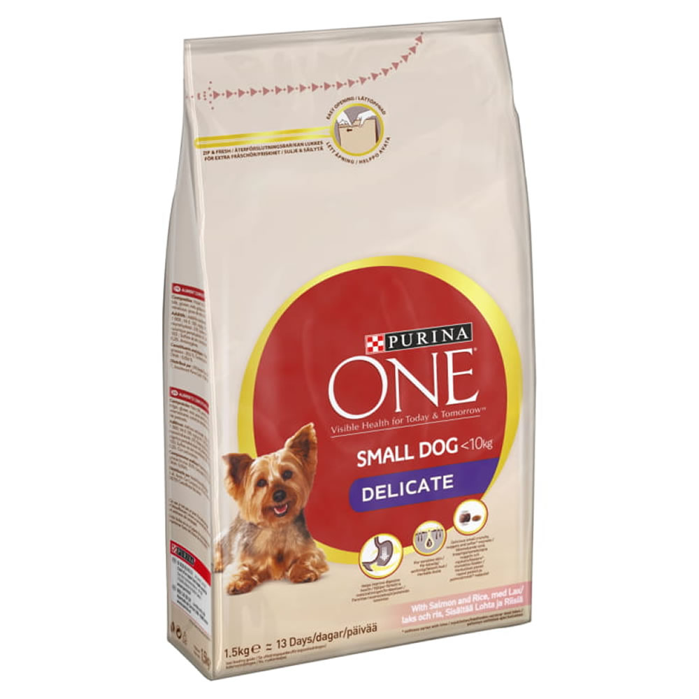 Purina ONE Salmon and Rice Dry Dog Food for Small Dogs 1.5kg Image 1