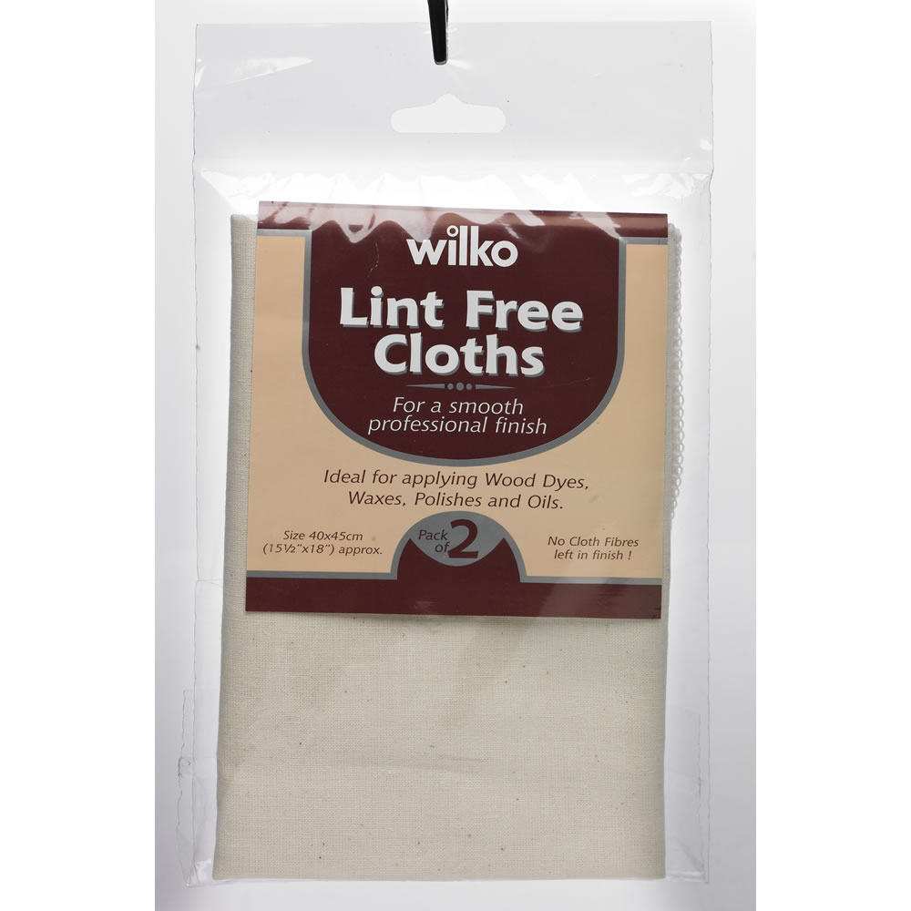 Wilko Lint Free Cloths 40cm x 45cm 2 pack Image