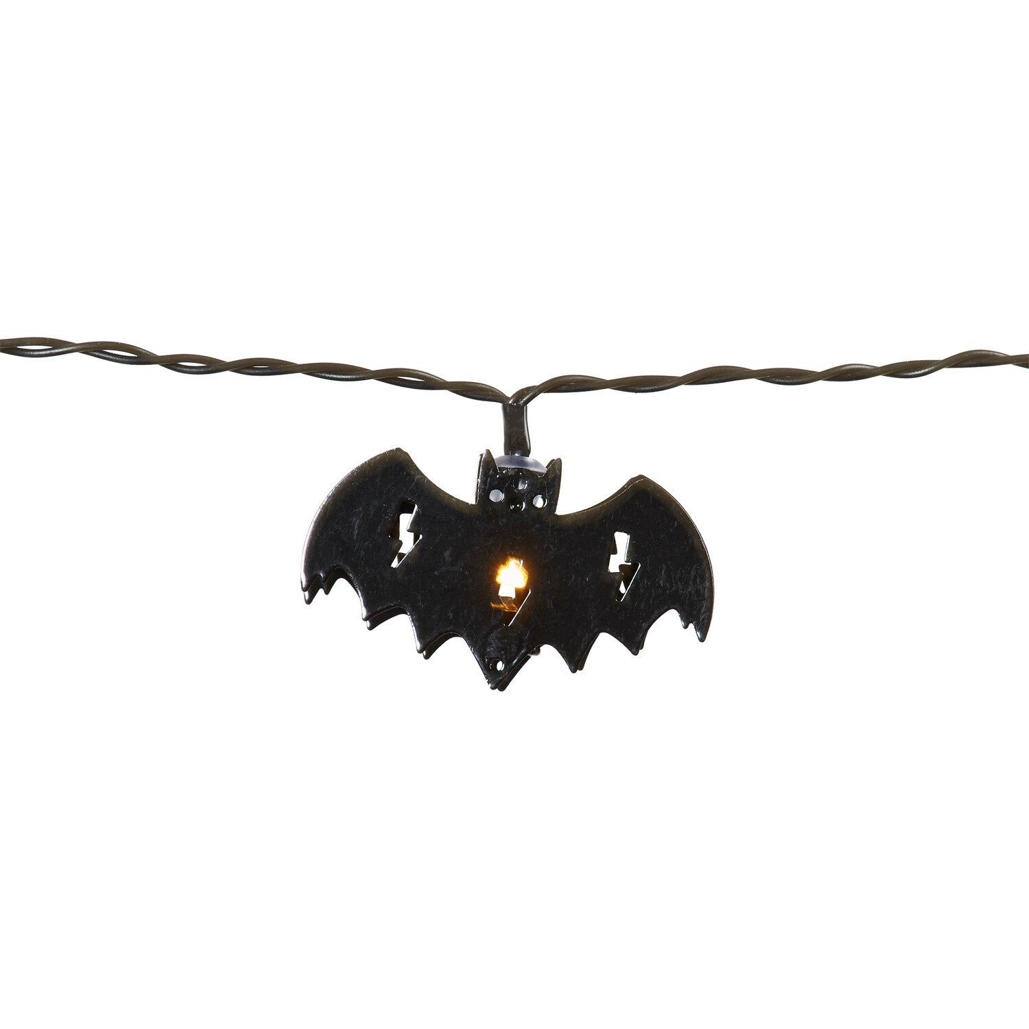10 LED Pumpkin and Bat String Lights - Black Image 4