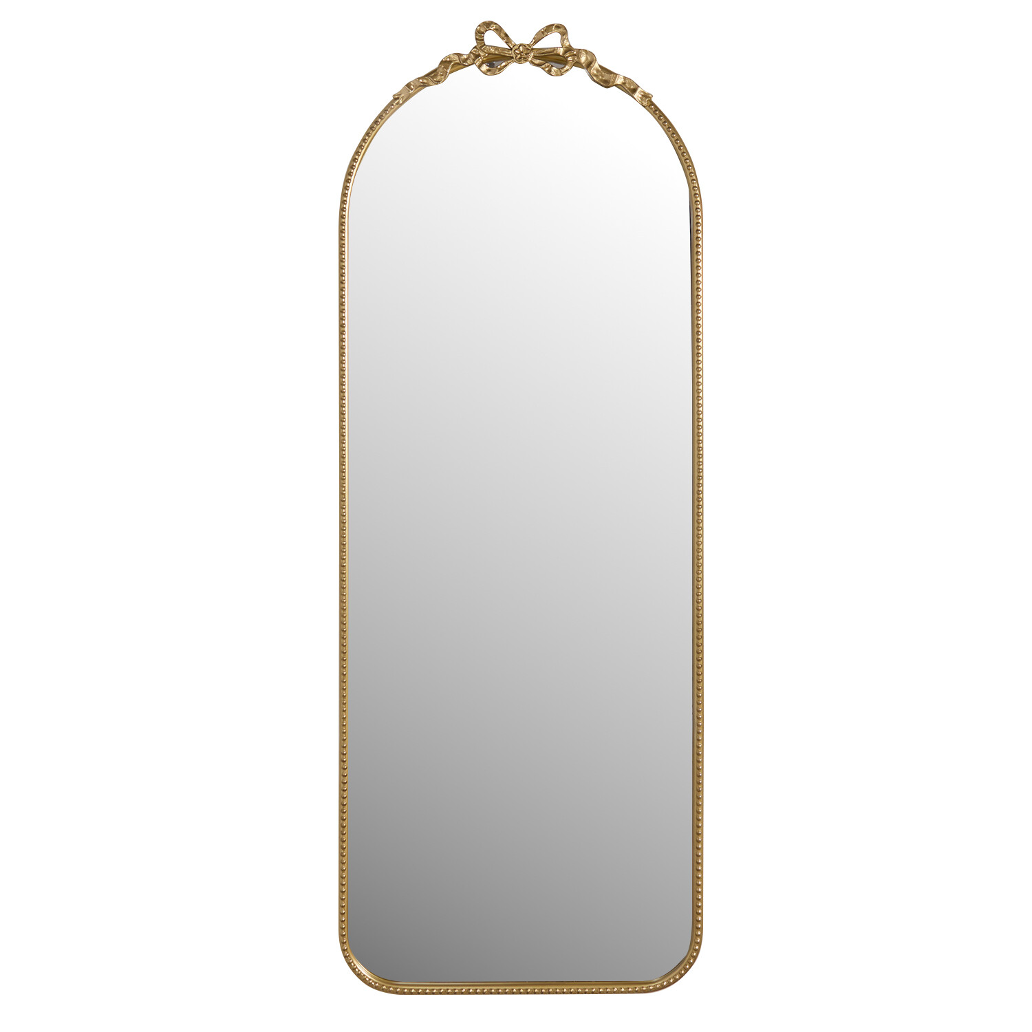 Bow Beaded Metal Dress Mirror Gold Image 6