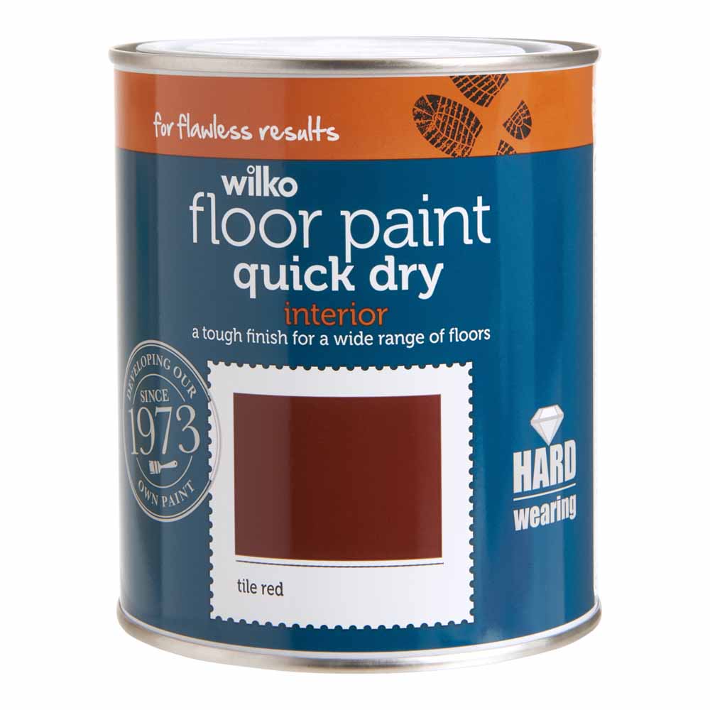 Wilko Tile Red Quick Dry Floor Paint 750ml Wilko