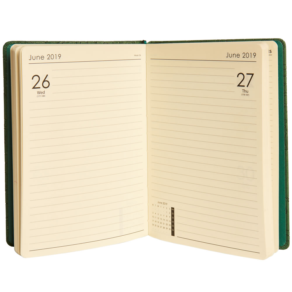 Wilko A5 Day A Page 2019 Diary - Embossed Palm - Assorted Image 3