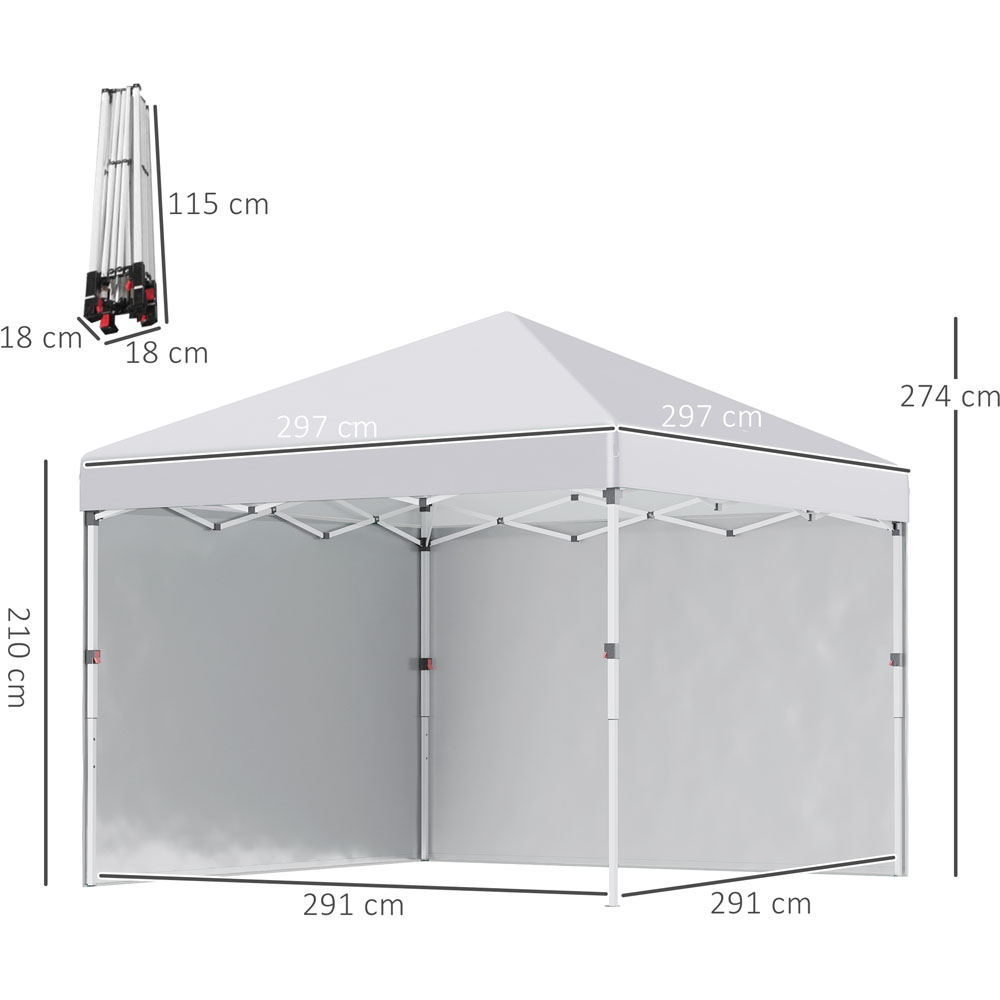 Outsunny 3x3m Pop Up Gazebo White Image 5