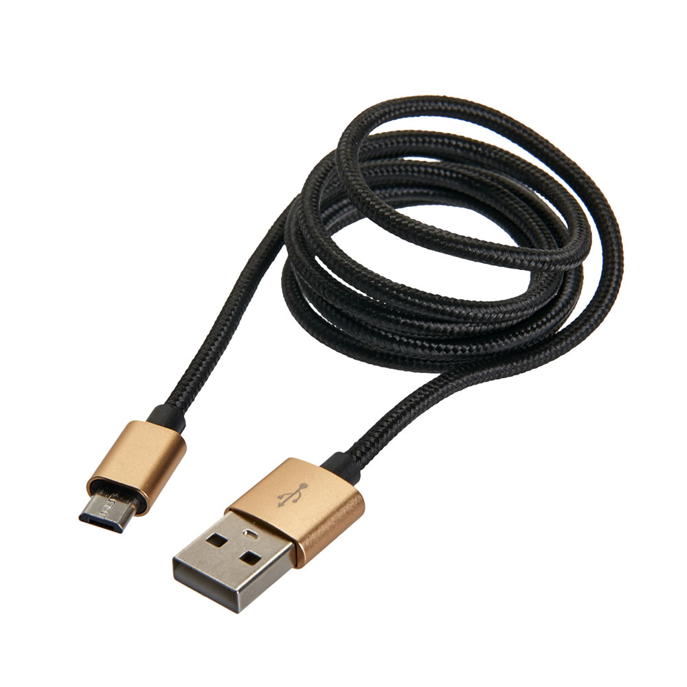 Wilko Gold Micro USB Cable 1m Image 2