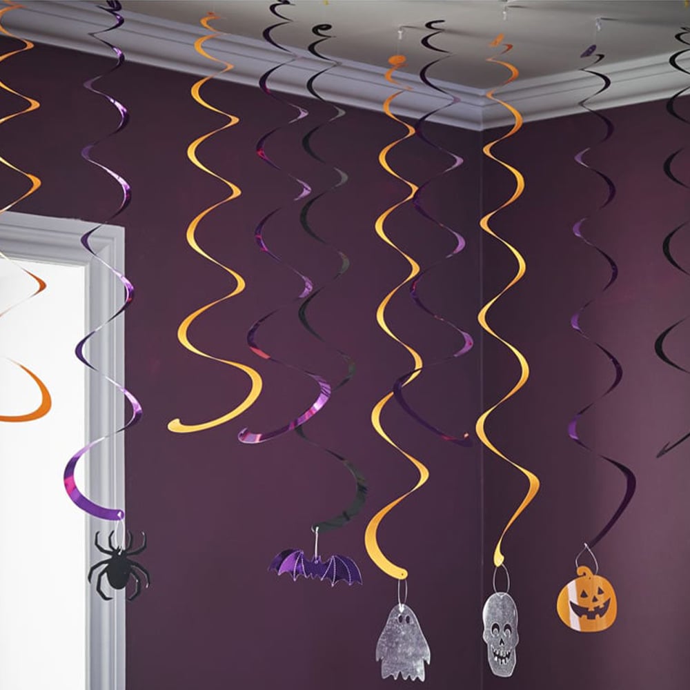 Wilko Halloween Foil Swirl Decorations. 5 Pack Wilko