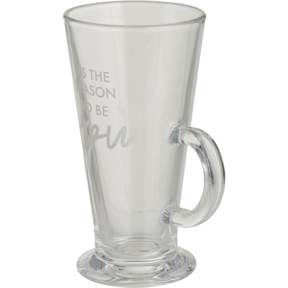 Wilko Clear Season Slogan Glass Latte Mug Image 2