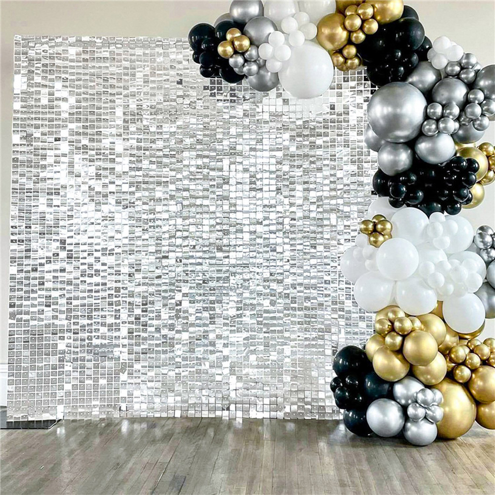 Silver Disco Shimmer Wall Panel 36 Pack Image 1