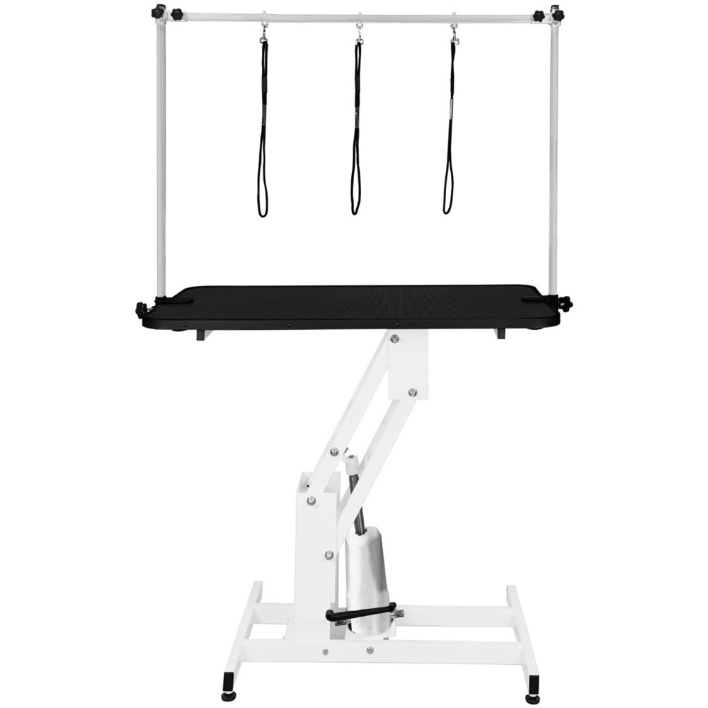 Petnamic Hydraulic White and Black Top Dog Grooming Table Image 1
