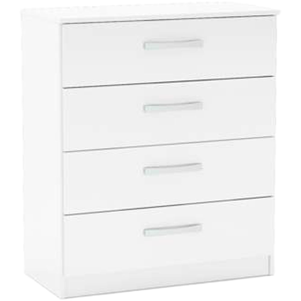 Lynx 4 Drawer White Chest of Drawers Image 2