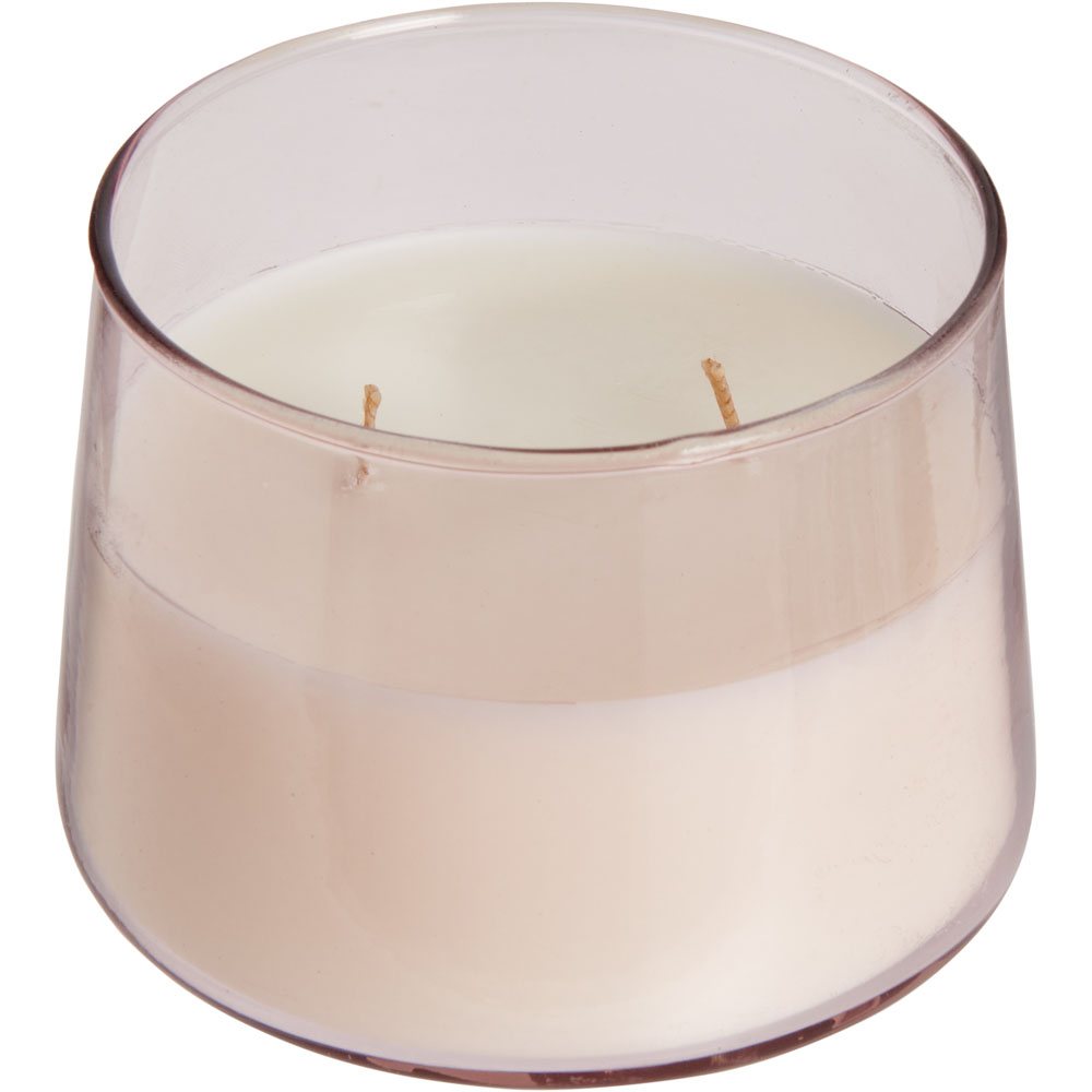 Wilko Pink Two Wick Jar Candle Image 2