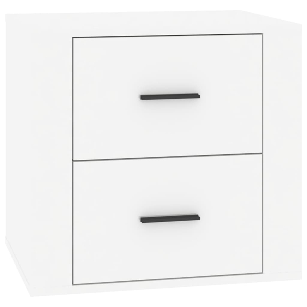 vidaXL 2 Drawer High Gloss White Bedside Cabinet Image 2