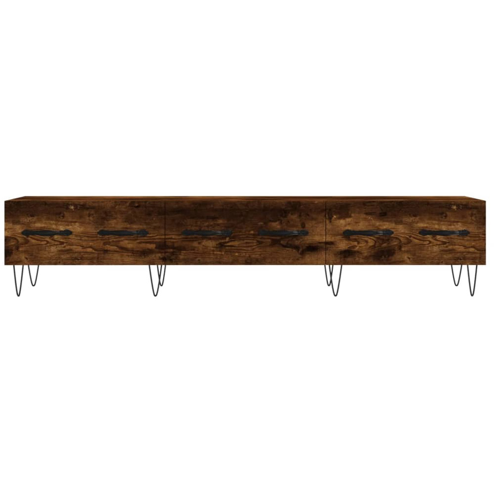 vidaXL 3 Drawer Brown TV Cabinet with Metal Legs Image 5
