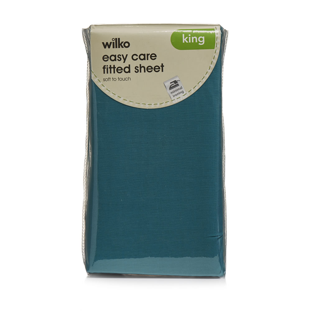 Wilko Teal King Size Fitted Sheet Image