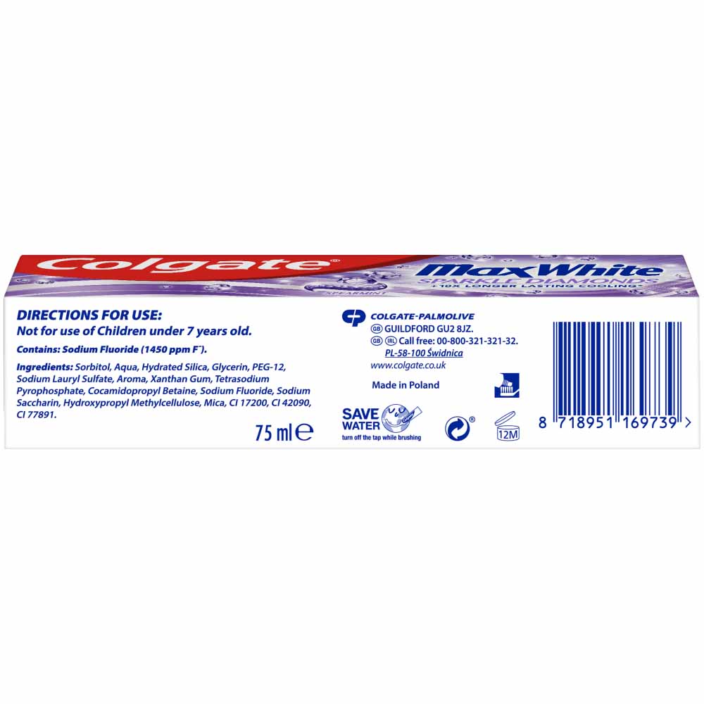 Colgate Max White Shine Crystals Toothpaste 75ml Image 3