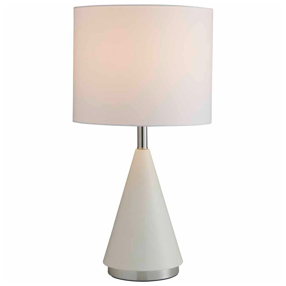 Wilko White Chrome Table Lamp Large Image 2