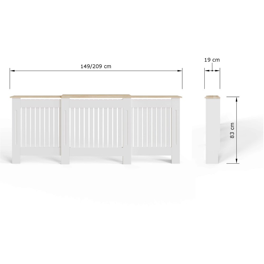 GFW Longslow White Adjustable Radiator Cover Image 9
