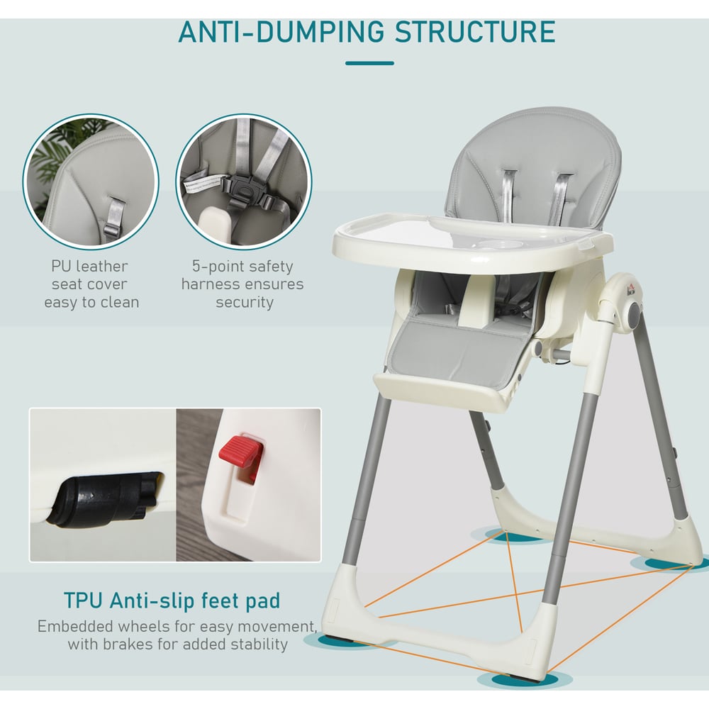 Portland Grey Baby High Chair Image 4