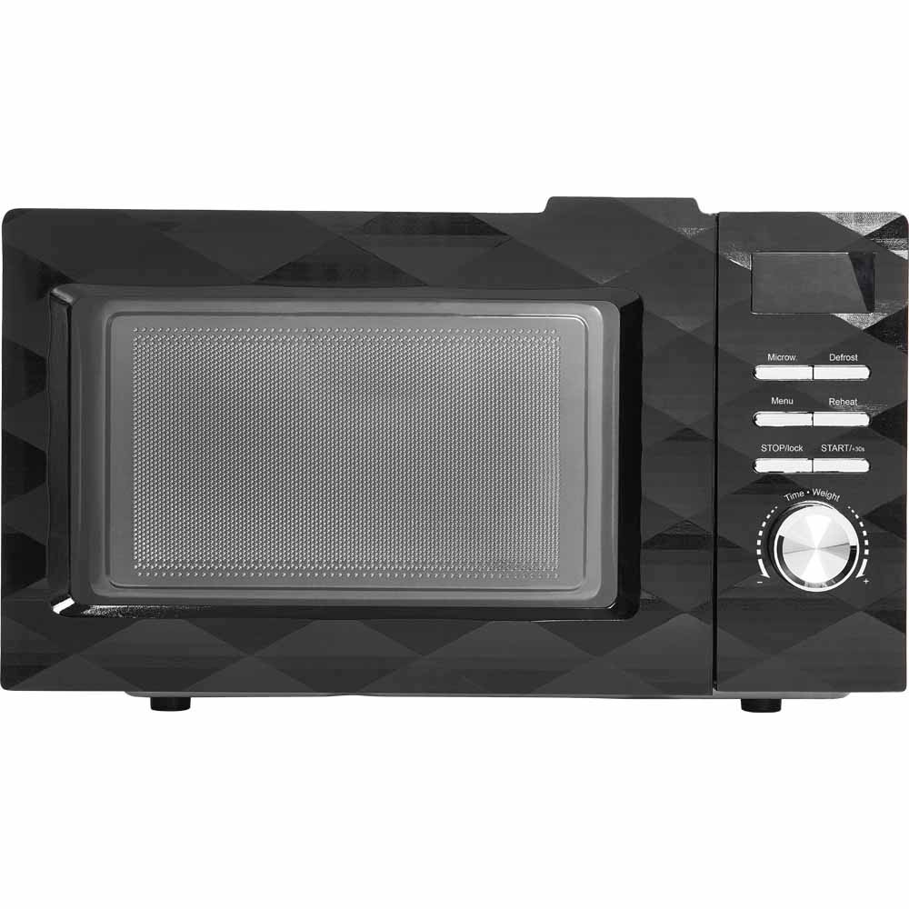 Wilko Black Diamond Pattern Microwave Image 1