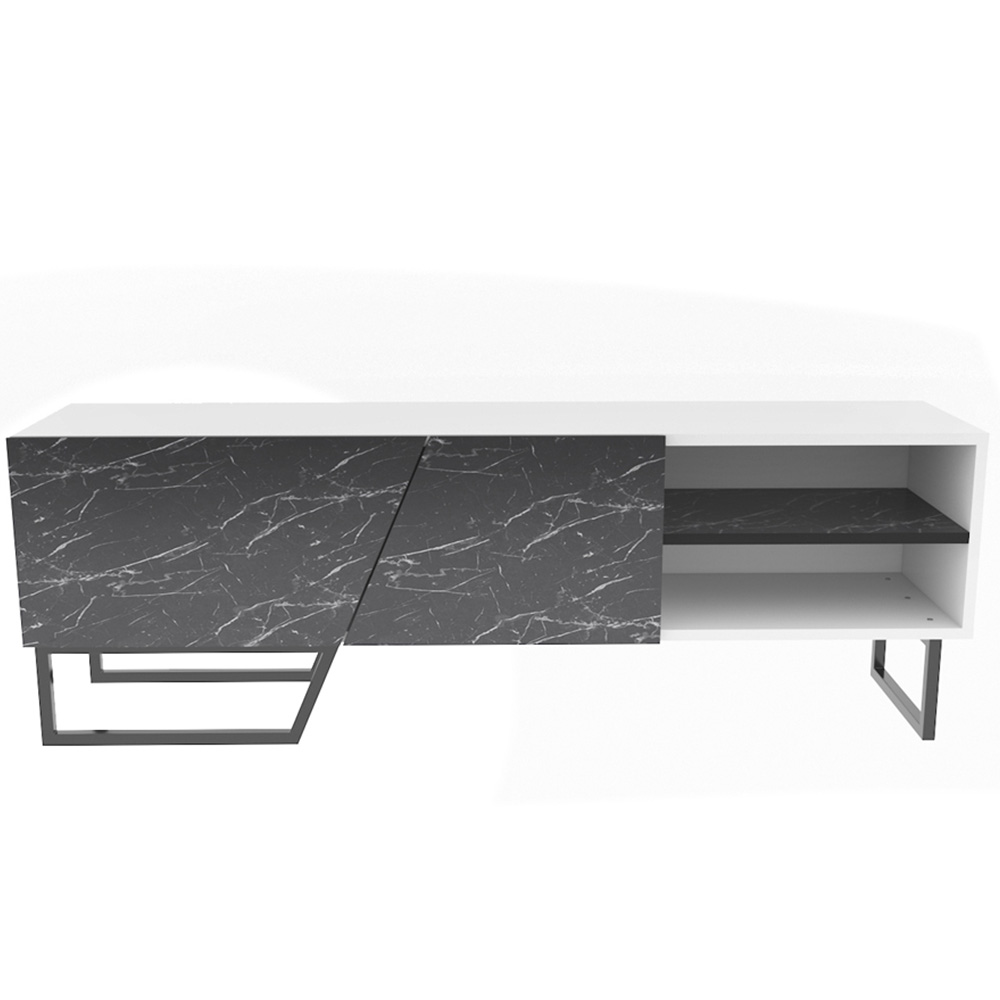 Decorotika Denasse White and Black Marble Effect TV Unit Image 2