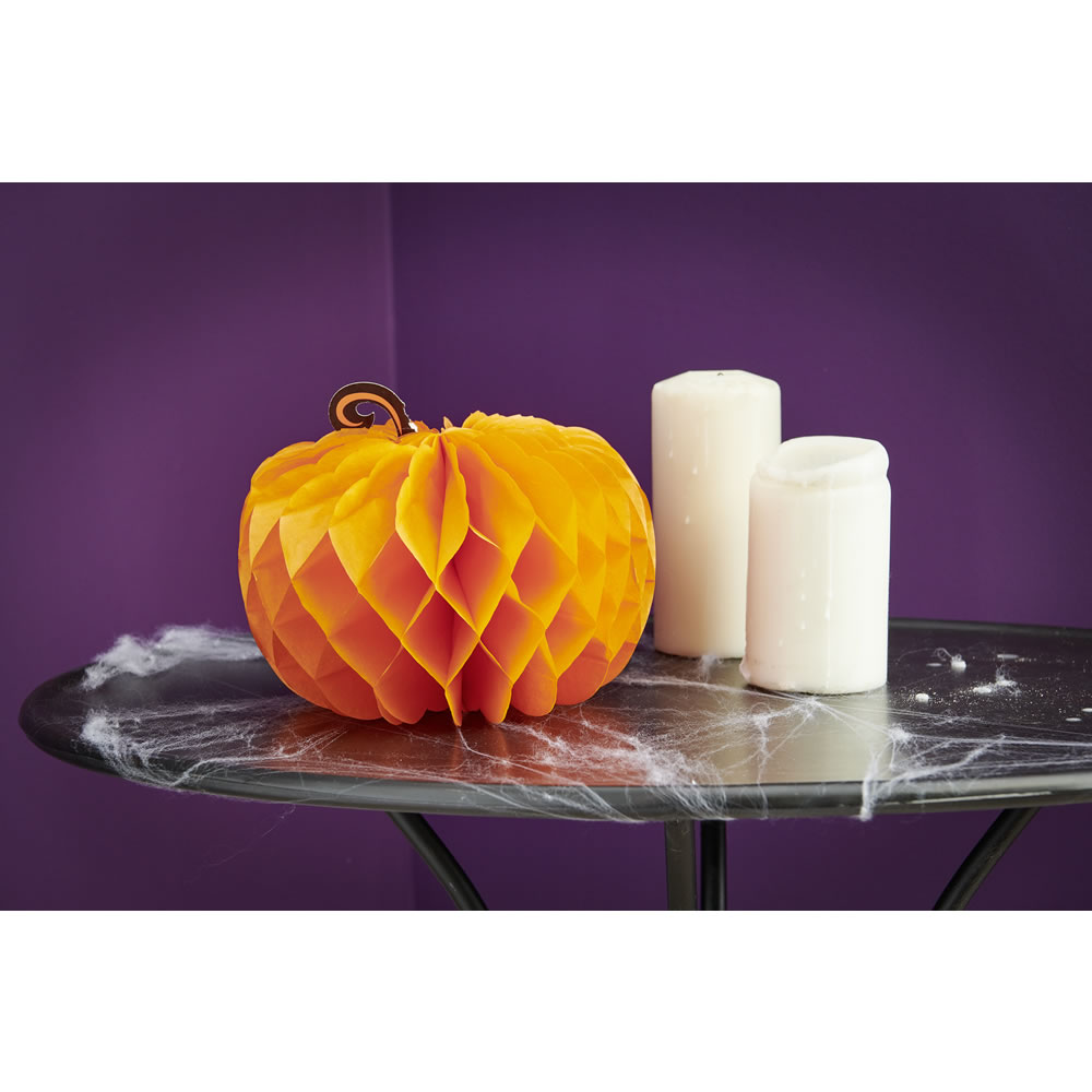 Wilko Halloween Honeycomb Pumpkin Decoration Image 2