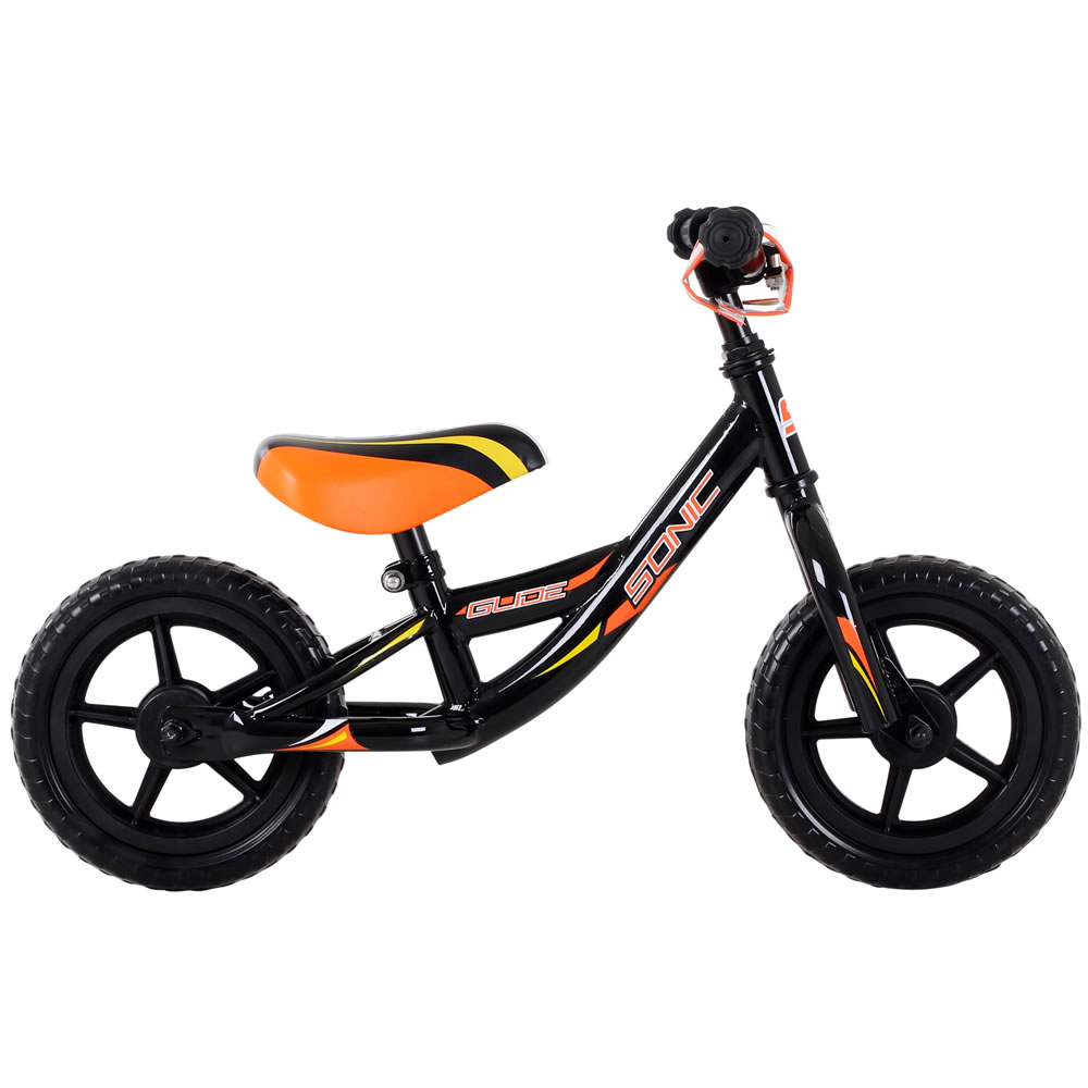 Sonic Glide Kids 10" Black/Orange Balance Bike Image 1